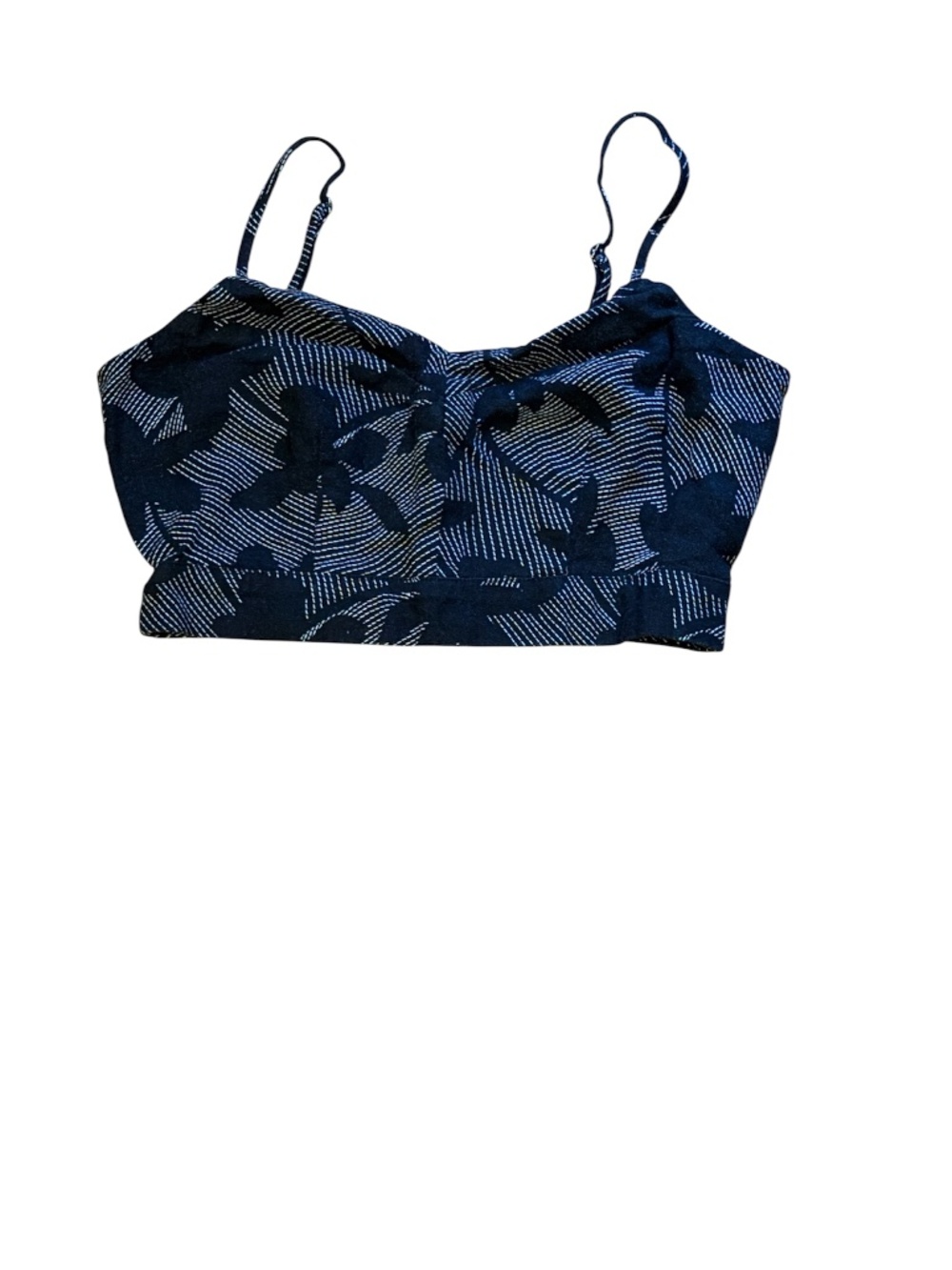 Universal Thread linen black white floral embroidered cropped cami bra top XS